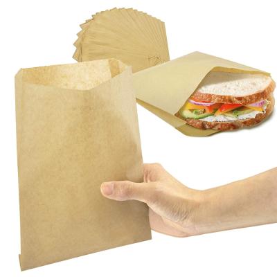 China 8.5 x 6 Inch Recyclable Kraft Wax Paper Dry Sandwich Bags Brown Grocery Wrap Unbleached Biodegradable Foil for sale