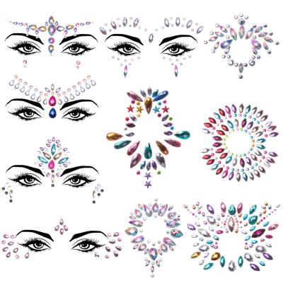 China Temporary Face Jewels Swells Crystal Body Jewels Stickers Mermaid Face Tattoo Sticker Crystal Tears Temporary Tattoo for sale