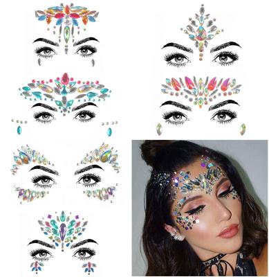 China Temporary Rhinestone Mermaid Face Jewels Tattoo - BODY STICKERS Crystal Tears Gemstones Bindi Temporary Stickers for sale