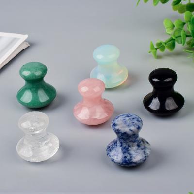 China Natural Face Quartz Guasha Massager Tool 100% Crystal Mushroom Massage Stone Rose for sale