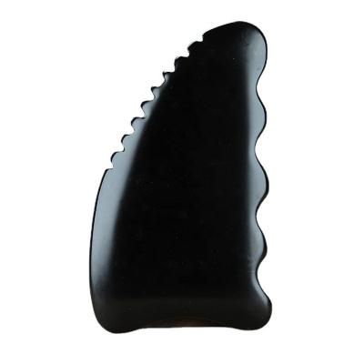 China Natural Stone Body BlackBian Board Massage Tool For Face Nose Guasha Spike Black Stone Massage for sale