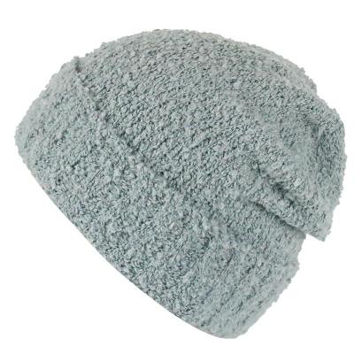 China JOINT Ladies Recycled Polyester Solid Knitted Beanie Hat for sale