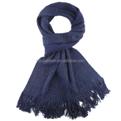 China Long Ladies Long Lurex Double Layer Acrylic Warp Knitted Scarf for sale