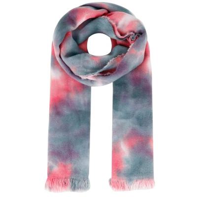 China Long Ladies' Soft Acrylic Woven Scarves, Tie Dye for sale