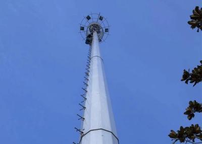 China Silver Monopole Single Pole Tower 20m - 180m Height ASTM A36 / ASTM A572 for sale