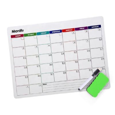 China Form New Design Magnetic Whiteboard Fridge Magnet Planner Planner Monthly Dry Erase Plant Calendar Writing Board for sale