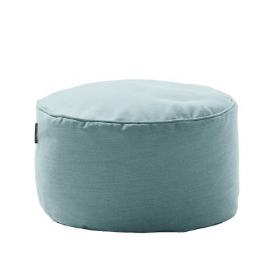 China Comfortable Lightweight Modern Round Upholstered Lounge Ottoman , Teal Pouf Stool Rest Blue for sale