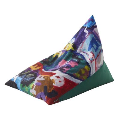 China Art Childhood Foldable Drawings Printed Custom Color Foam Filling Kids Sofa Baby Chair Beanbag for sale