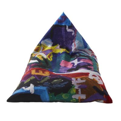 China Foldable Triangle Shape Small Plush Storage Bean Bags Soft Cloth Kids Bean Bag Chair Bean Bags for sale