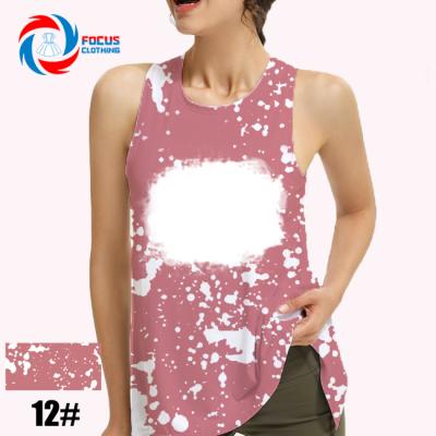 China Multi Color 2022 Latest Faux Bleached Anti-pilling Shirts Bleached Polyester Custom Shirts Clothing Women for sale