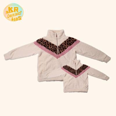 China 2021 Breathable High Quality Winter Turtle Neck Sweater Leopard Pattern Kids Fall Jackets With Zipper for sale