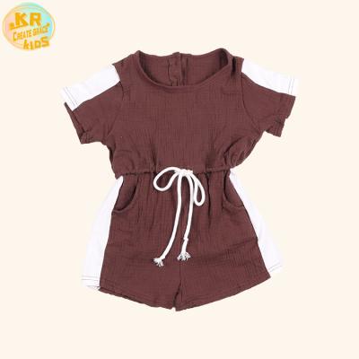 China Kids Clothing Baby Romper Overalls Cotton And Hemp Summer Anti-Shrink Unisex Baby Overalls for sale