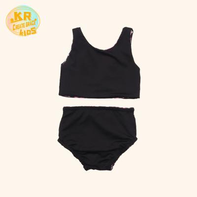 China Summer Baby Boutique Casual Clothing 2pc Sets Swim 2021 Kids Black Swimming Suits for sale