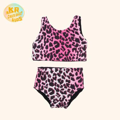 China 2021 New Arrivals Kids Leopard Print Swimwear Summer Baby 2pc Breathable Swimming Sets for sale