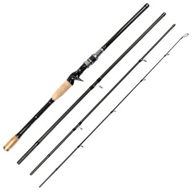 China Carbon 4 Pieces Travel Spinning Rod Medium Carbon Spinning Fishing Rod with Cork Handle Portable Fishing Rod for sale