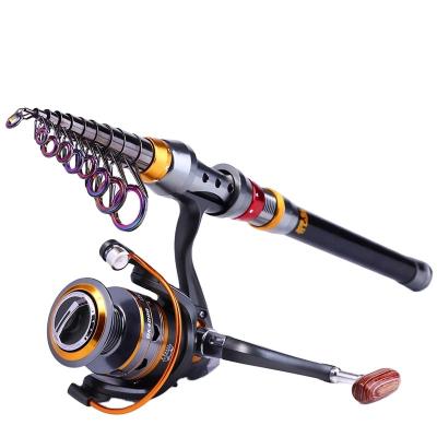 China Durable Spinning Rod Saltwater Carbon Fiber Combo Fishing Rod and Portable 11BB Reel Travel Telescopic Outdoor Set for sale