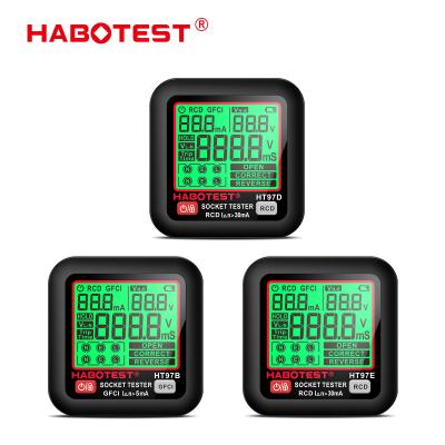 China HT97 Digital Socket Tester Smart Voltage Detector RCD GFCI Voltage Test EU US UK Plug Large Display CE Certified for sale