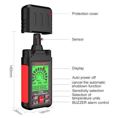 China HT609 Detector de fugas de gas Detector de gases combustibles Display Temperatura Humedad Analista de gas Herramienta de ensayo eléctrica en venta