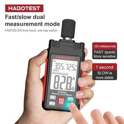 China HT602A  Sound Level Meter Digital Handheld DB Meter Sonometros Noise Audio Level Meter 30-130dB Decibels Mini Sound Meter for sale