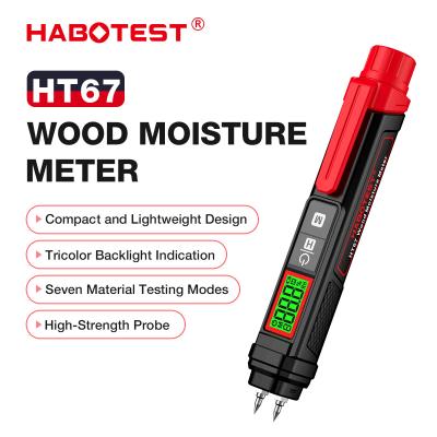 China HT67 Digital Wood Moisture Meter Professional Wood Humidity Tester 0~58% Portable Pen-Type Timber Hygrometer Meter for sale