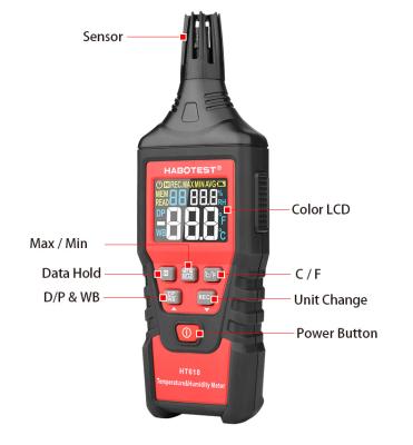 Κίνα 60 Degree Digital Lcd Temperature Thermometer Humidity Meter Clock προς πώληση