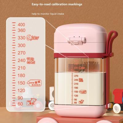 China Creative Square Portable Silicone Water Glass Baby Cups With Straw Straps Baby PPSU Material Small Kettle for sale