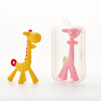 China Factory Direct Selling Tape Fawn Milk Tooth Stick Gum Teeth Giraffe Silicone Grinding Toy for sale