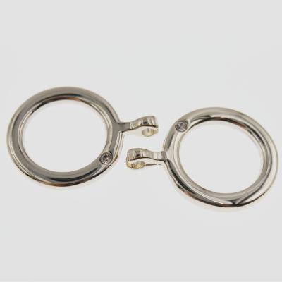 China Nickel Free Custom Zinc Alloy Zipper Puller With A Rhinestone Round Zipper Puller for sale