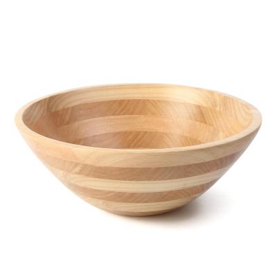 China Large Viable Rubber Wooden Salad Bowl for sale