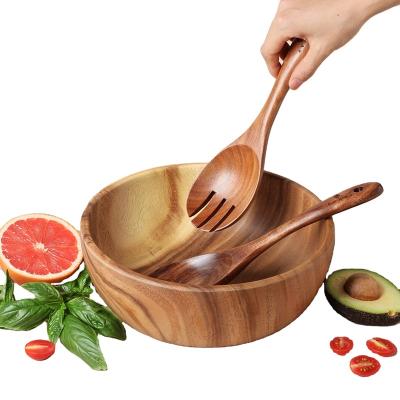 China Hot Selling Viable Wooden Multi Color Salad Bowl Enamel Printed Round Serving Bowl For Wholesale for sale