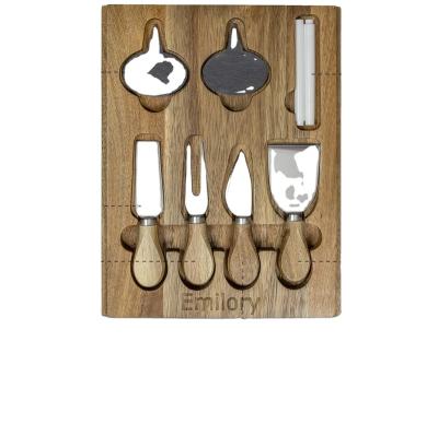 China Wholesale High Quality Viable Wooden Cheese Board Cheese Cutting Board Set With Cutlery for sale