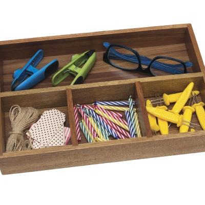 China Viable Acacia Wood Organizer Tray with 4 Compartments for sale