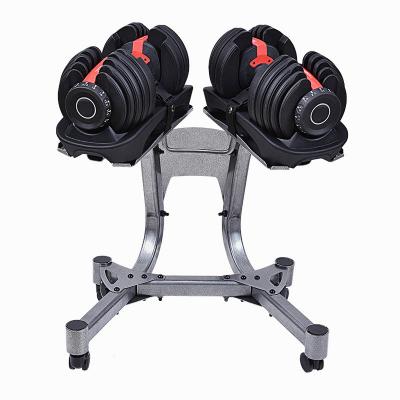 China Home Use Dumbbell Rack 330LBS Metal Dumbbell Rack Adjustable Weight Rack Rack W/Wheels For Gym for sale