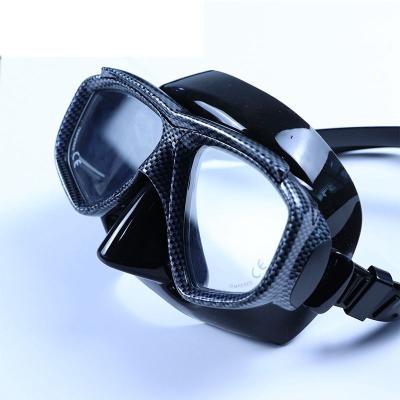 China Wide View MK-23CF Low Volume Tempered Glass 180 Degree Greater Views Freediving Spearfishing Diving Mask for sale