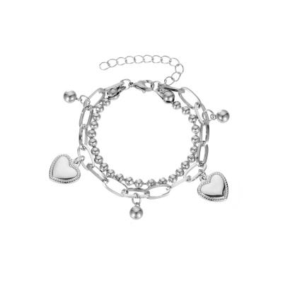 China Vintage Love double titanium steel bracelet women Korean Jane retro fashion bracelet simple accessories for sale