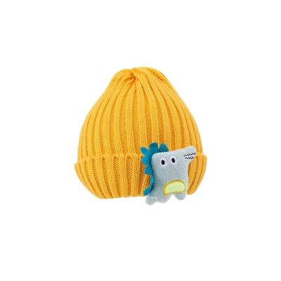 China Image Winter Cartoon Dinosaur Baby Hat Warm Knitted Baby Girl Boy Hat Beanie Elastic Kids Hat Children  Bonnet for sale