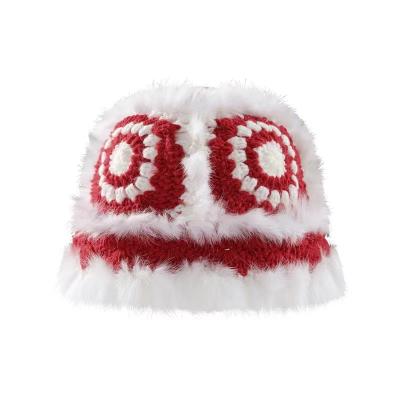 China COMMON Autumn/Winter handwoven warm lion hat winter proof Fisherman hat female cute plush new Chinese knit basin hat for sale