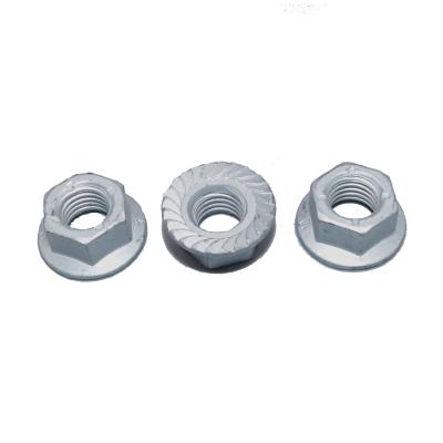 China Various Styles High Reliability Hex Nuts With Flange Teeth Hex Flange Lock Nuts for sale