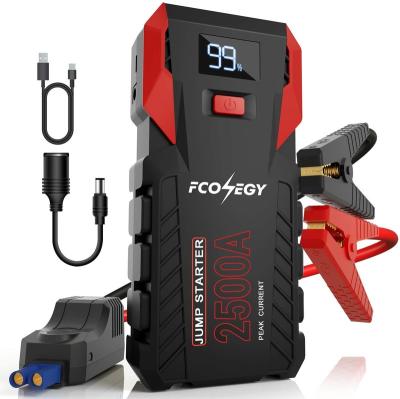 China Car Workshop Battery Charger Booster Jump Starter 12v 2500A 26000mAh Quick Rechargeable Car with LCD Screen Display for sale