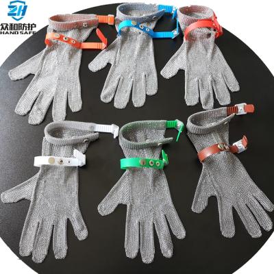 China Cut Resistant Long Sleeve Stainless Steel Chainmail Gloves for sale