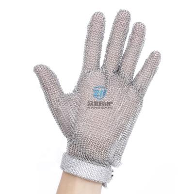 China Anti Cut Cut Heavy Duty 5 Tier Metal Ring Mesh Hand Gloves For Butcher for sale