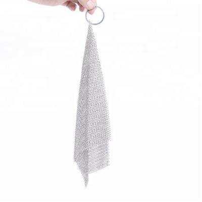 China Cutting Resistant More Efficient Stainless Steel Cast Iron Cleaner Chainmail Scrubber for sale