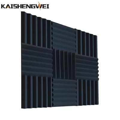 China Fire retardant Soundproof Foam Panels Acoustic Polyurethane Wedge Noise Barrier Sponge Black 12 Pcs 11.8