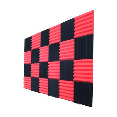 China Flame Retardant Sound Cancelling Acoustic Waterproof Foam Wedge Anechoic Panels Sponge Red and Black 24 Pcs 11.8