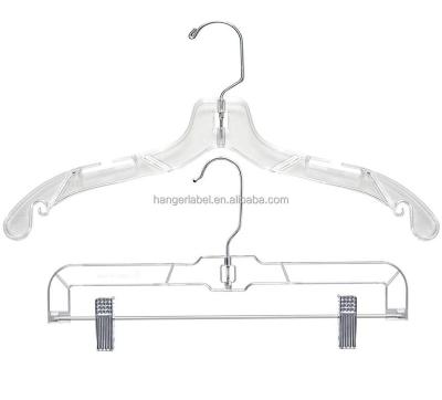 China Clear Crystal Plastic Cloth Hangers Suit or DISPLAY Coat Swivel Hook Hanger for sale