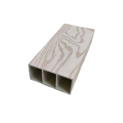 China Quanshi Modern Easy To Install WPC 100*50mm Square Timber Waterproof Hollow Tubes for sale