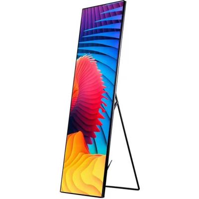 China Innen Supplier Mirror Led Screen P2.5 Hd Video Led Floor Standing Advertising Poster Display For Shopping Mall for sale