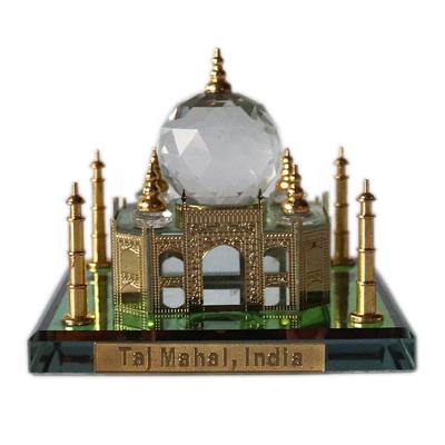 China Wholesale Indian Tourist Souvenir Model India Crystal Glass Taj Mahal Building Famous Gifts for sale