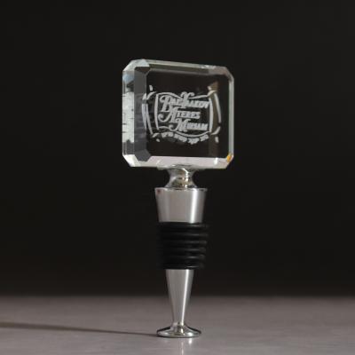 China Custom Europe BM-11001 Zinc Alloy Crystal Glass Wine Stopper With 2D Logo Engrave for sale