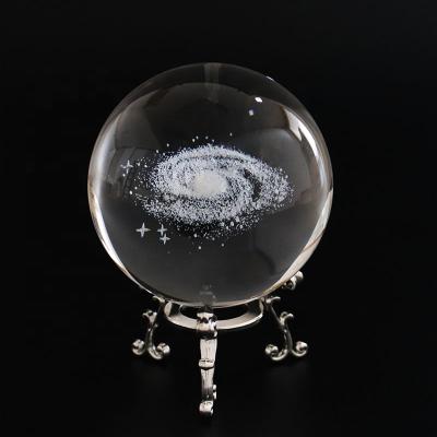 China Wholesale Europe D70 mm Laser 3D Solar System Galaxy Crystal Glass Crystal Ball for sale